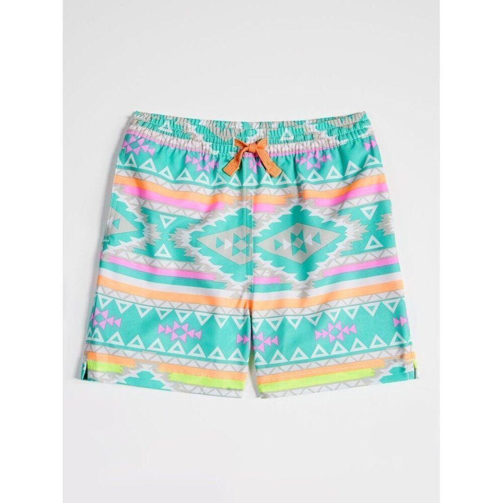 NWT - Chubbies Toddler 12 -‎ 18 Mths  The Lil Fuegos Swim Trunks Shorts Teal Geo